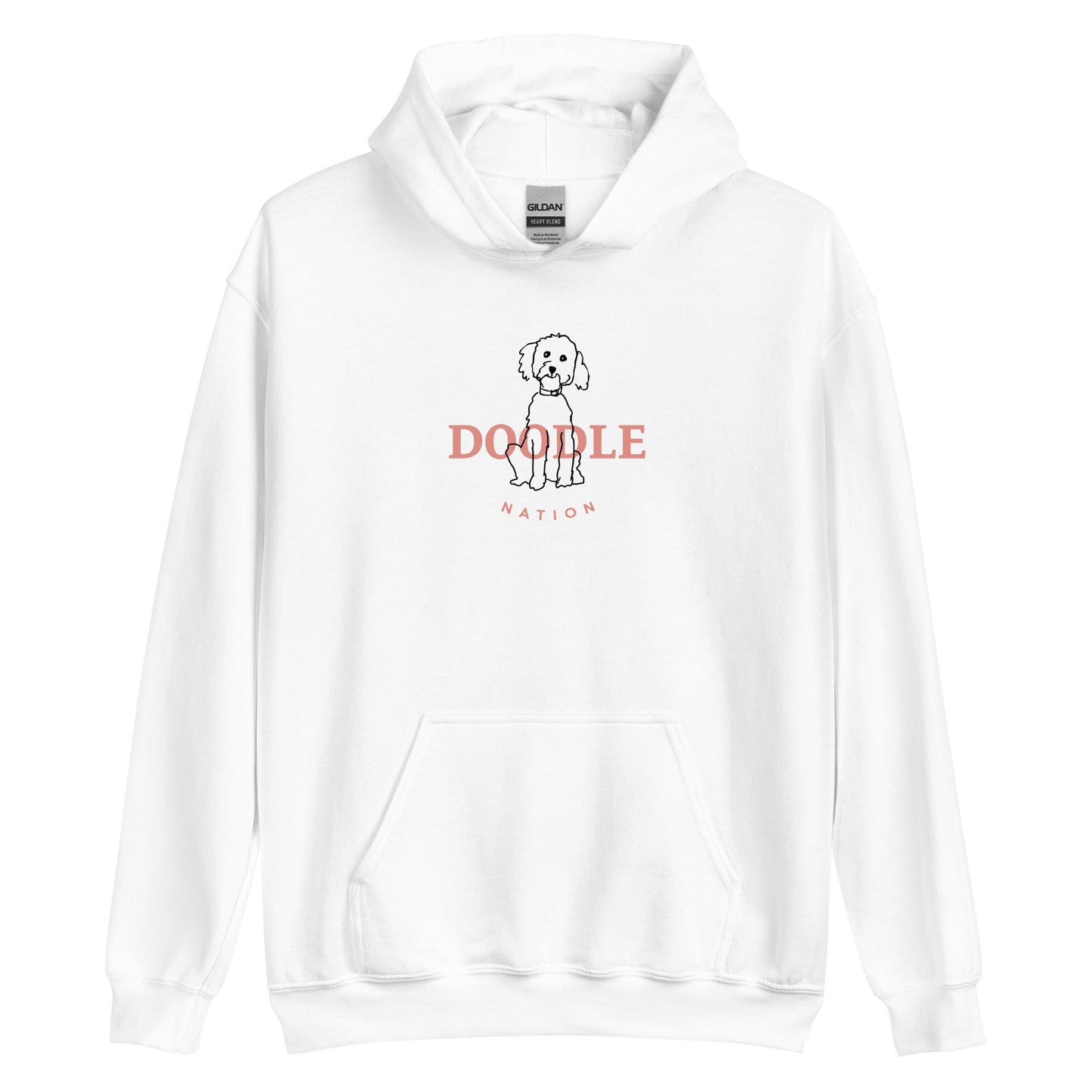 Goldendoodle hoodie with Goldendoodle and words "Doodle Nation" in white color
