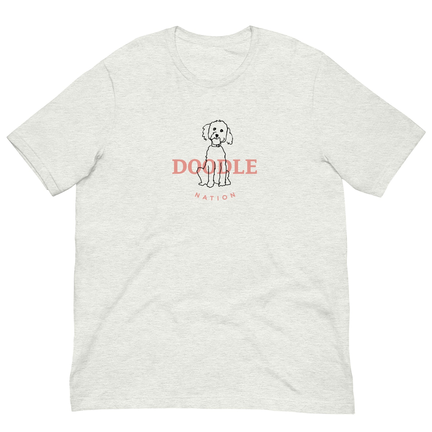 Goldendoodle t-shirt with Goldendoodle and words "Doodle Nation" in ash color