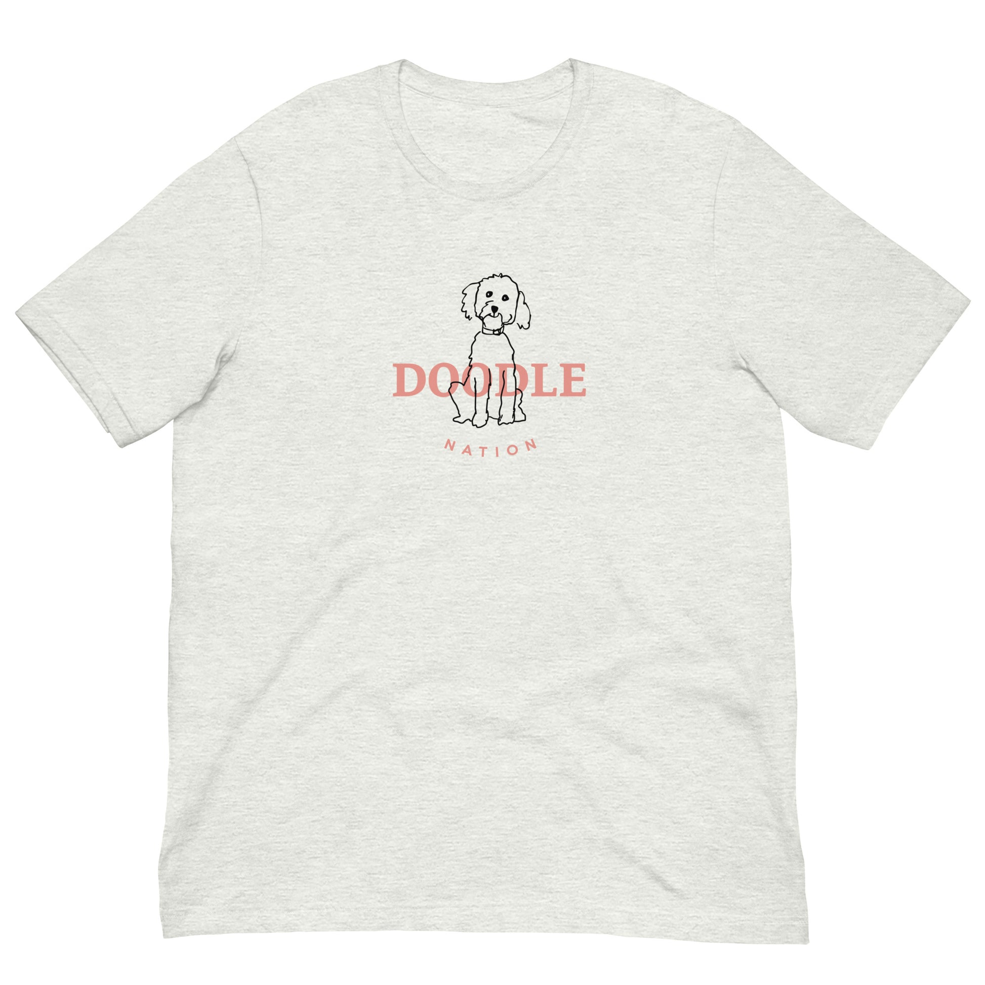 Goldendoodle t-shirt with Goldendoodle and words "Doodle Nation" in ash color